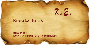Kreutz Erik névjegykártya
